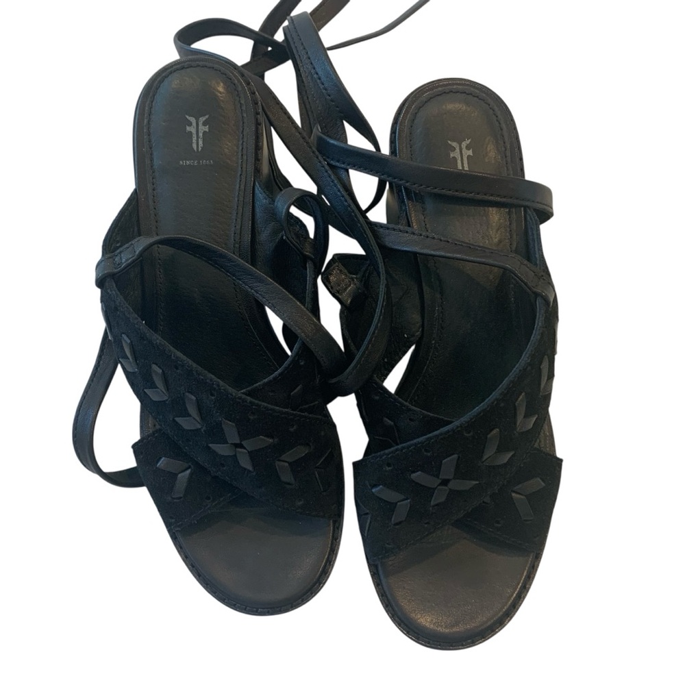 Frye Black Strappy Sandals
